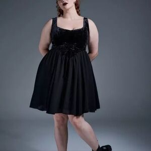 Nightfall Corset Velour & Chiffon Dress